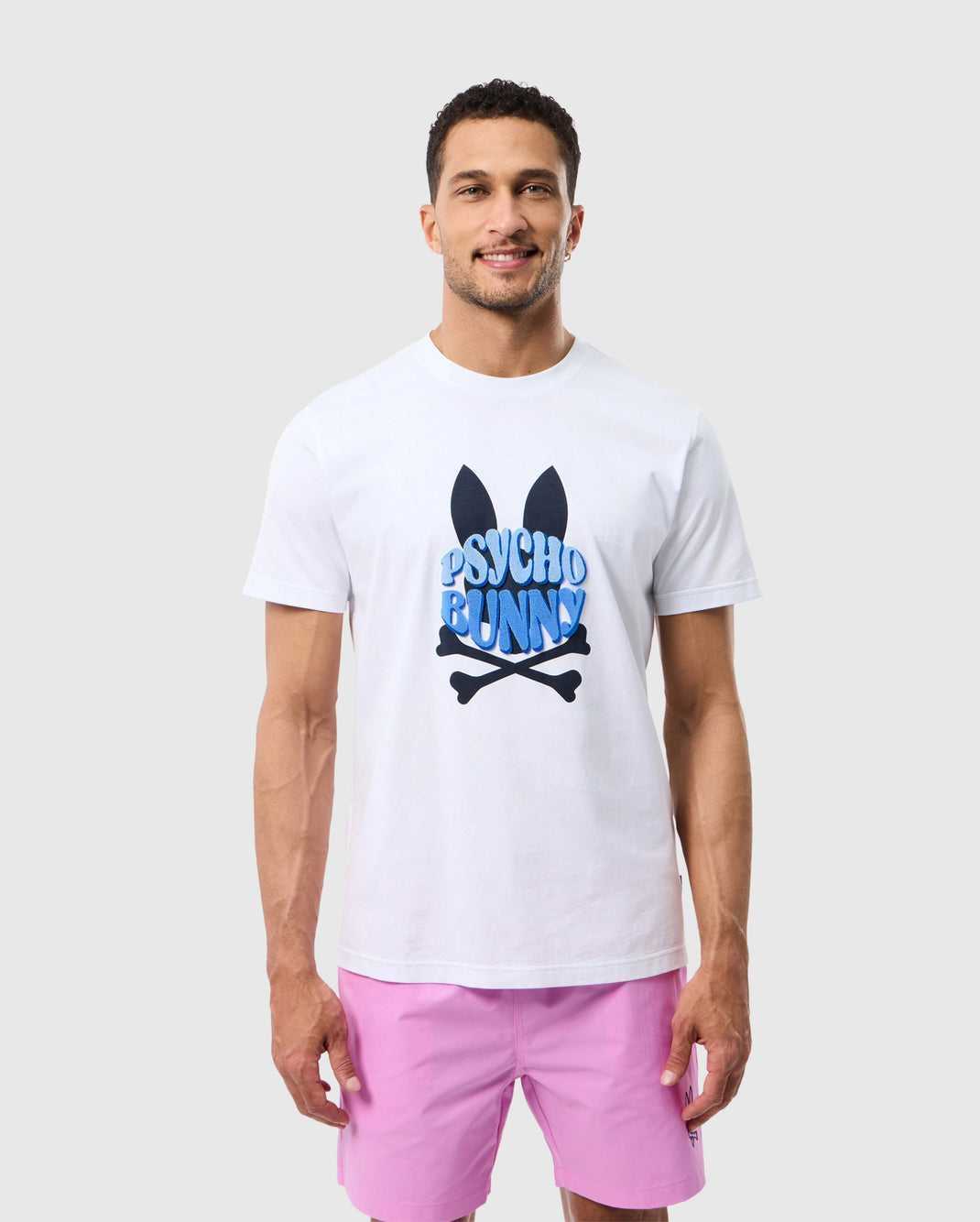 T Shirt Graphique Psycho Bunny Preston Graphic Tee Blanche Homme | ZXS-46706888